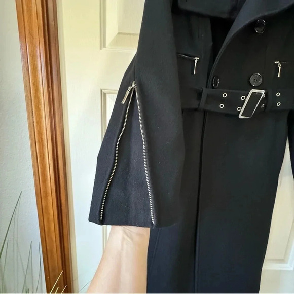 Bebe Wool Belted 3/4 length Double Breasted heavy winter coat Women’s size XS - Picture 7 of 16